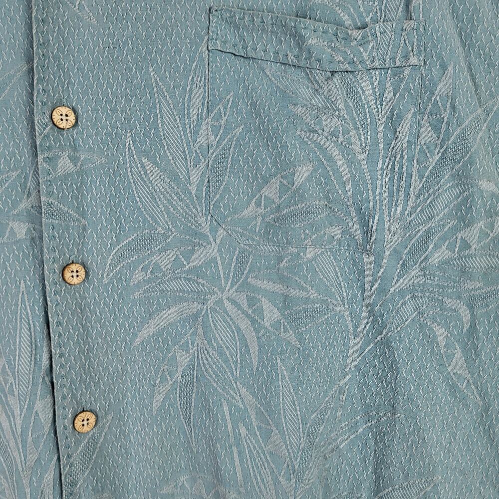 Jamaica Jaxx Men's XL 100% Silk Aloha Shirt Light Blue‎ Tiki Vacation Cabana Boy - Picture 2 of 9